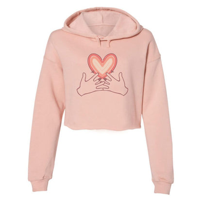 Sign of Heart - Cropped Ladies Hoodie - DeafAF