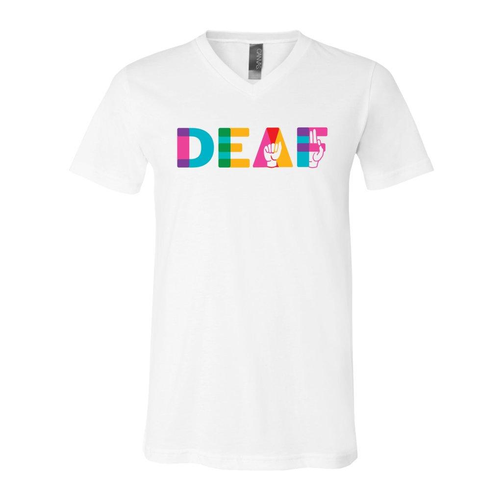 DeafAF in Technicolors - V-Neck Tee - DeafAF