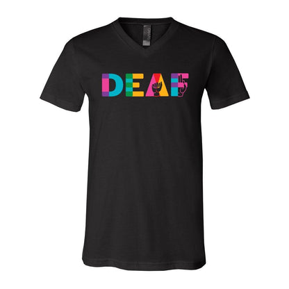 DeafAF in Technicolors - V-Neck Tee - DeafAF