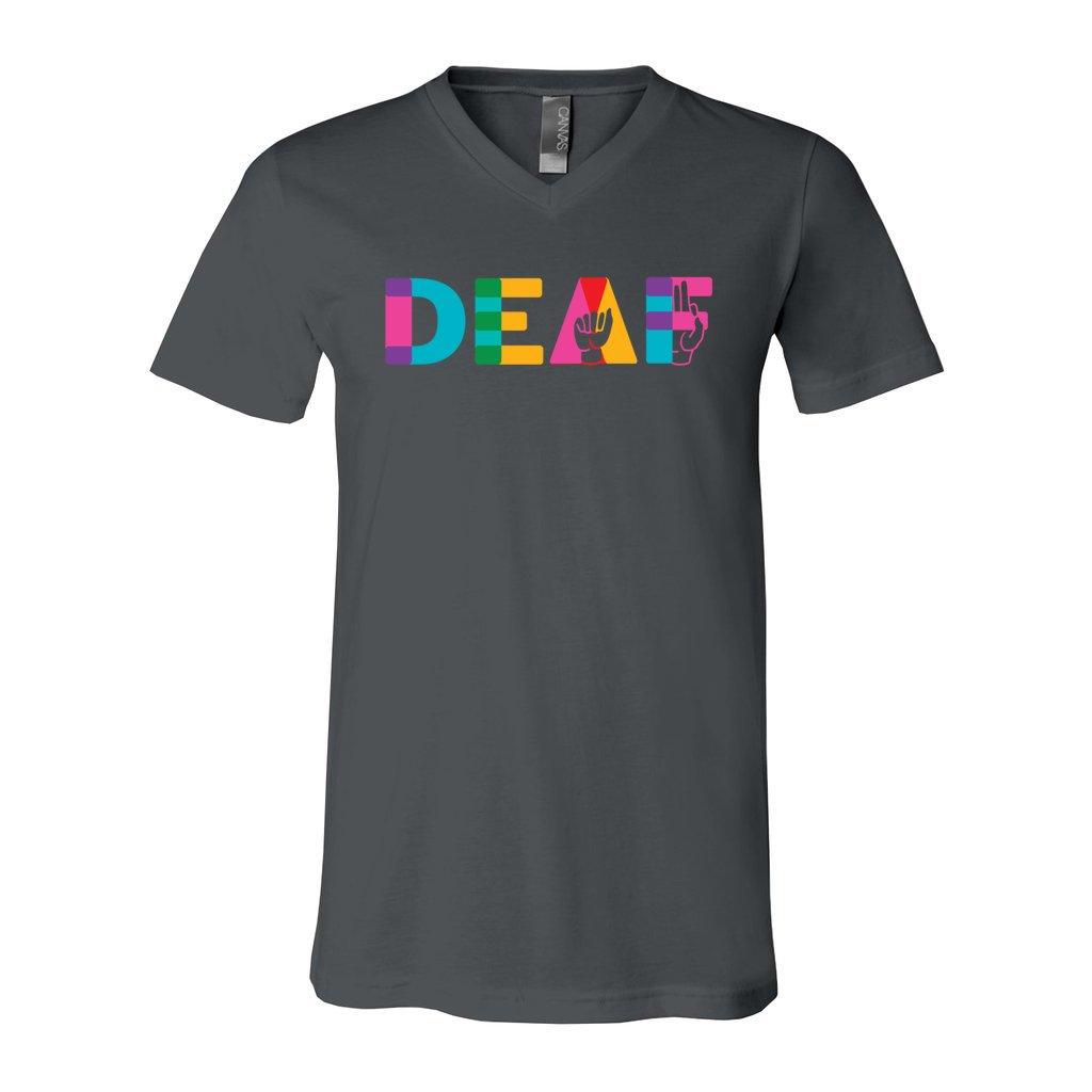 DeafAF in Technicolors - V-Neck Tee - DeafAF